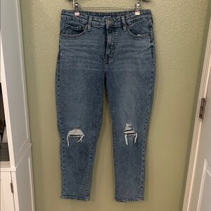 Old Navy Curvy Distressed High-Rise OG Straight Leg Ankle Jeans